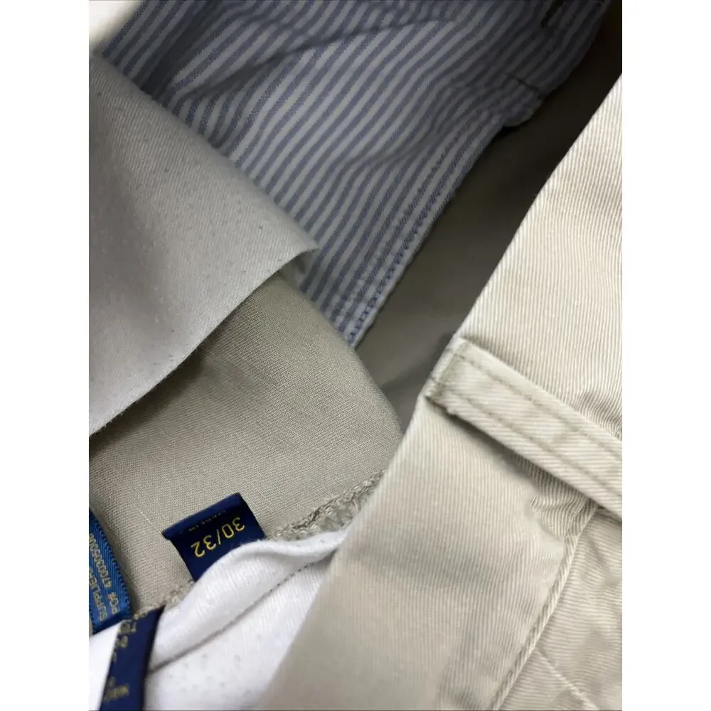 Polo Ralph Lauren Chino Beige Cotton Pants Mens Size 30x32 (Actual 30x31)